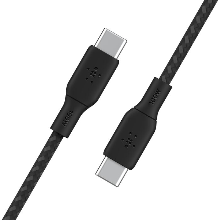 Belkin 100W Braided USB Type-C Cable - Black Belkin 100W Braided USB Type-C Cable - Black